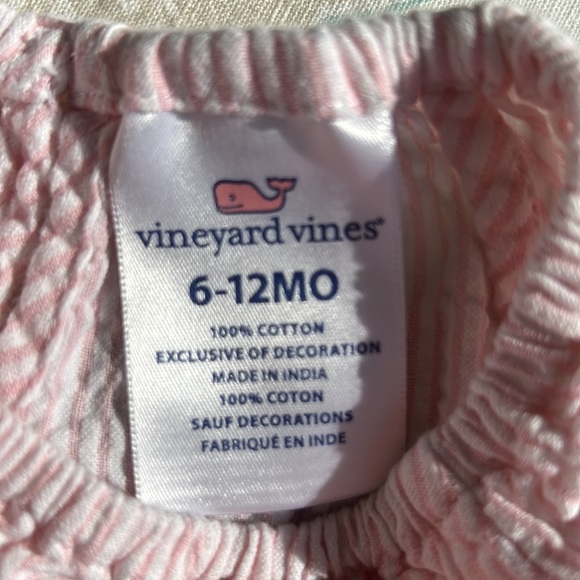 Vineyard Vines 6-12 Months Baby Girl Pink Seersucker Dress with Diaper Cover - Picture 5 of 5